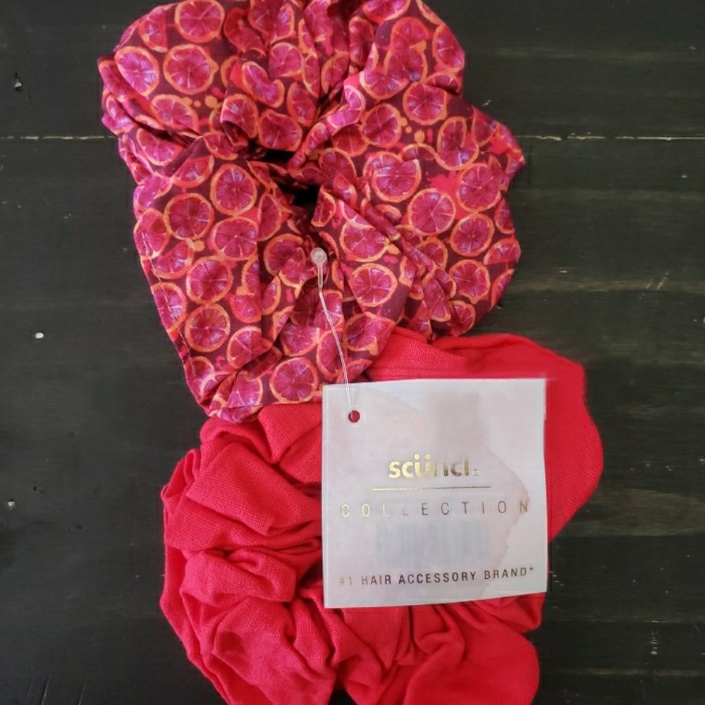 Scunci Jumbo Scrunchies 2pk Red Orange